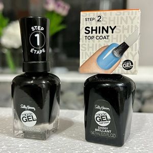 Black, gel polish and top coat. 2 pieces. Brand new.